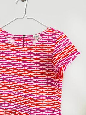 Hatley Pink Fish Pattern Tshirt Dress 100% Cotton Casual Summer Dress Size Small